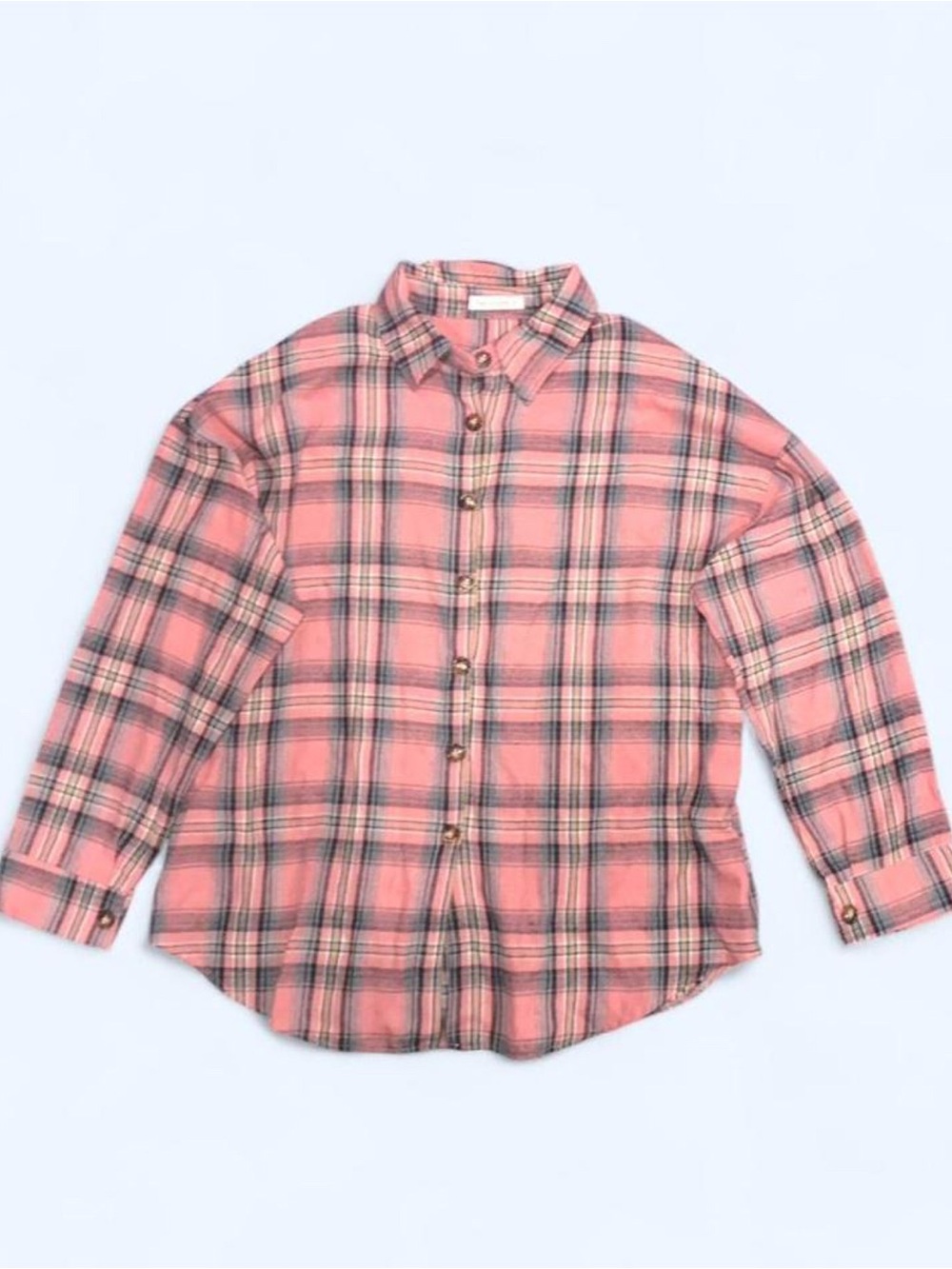 Women's Pink Plaid Button-Down Shirt